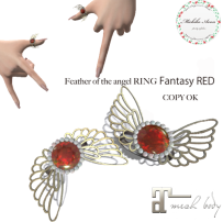 +M's Avon+Feather of the angel RING Fantasy RED