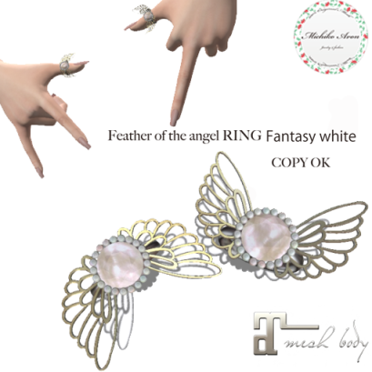 +M's Avon+Feather of the angel RING Fantasy white